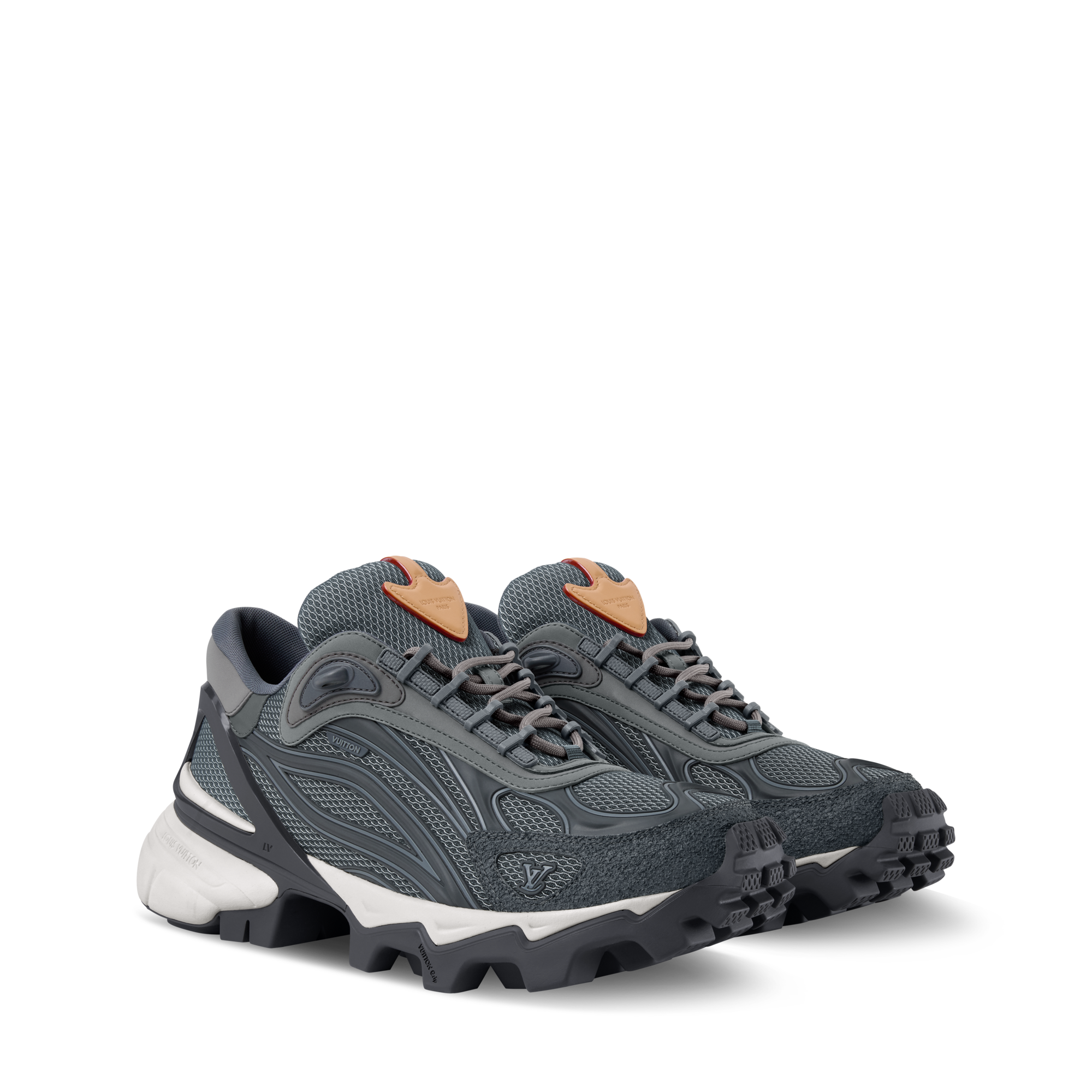 LOUIS VUITTON ダークグレー シュシュ LOUIS VUITTON Size 13 Black Grey Checkered Leather Low Rise